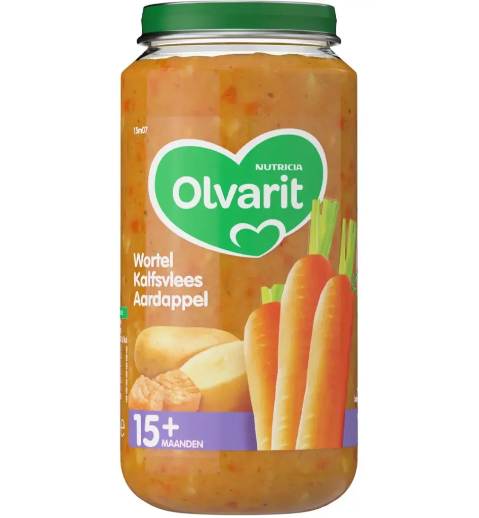 Olvarit Wortel kalfsvlees aardappels 15M07 (250 gr)