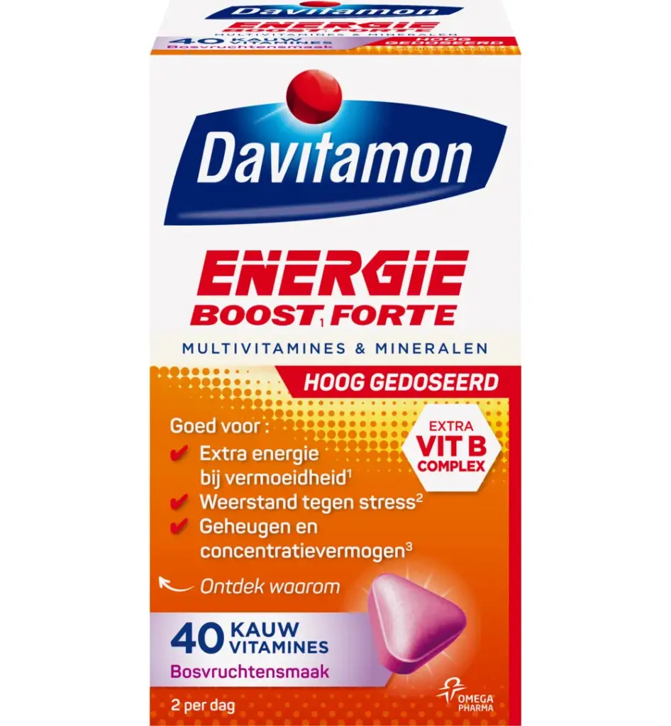 Davitamon Extra energie bosvruchten (40 kauwtabletten)