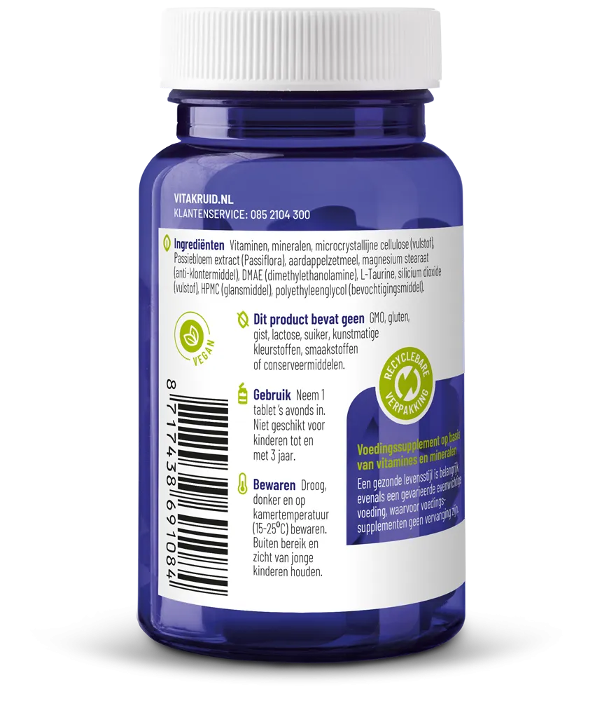 Vitakruid Multi Nacht Vrouw 100% Vegan (30 tabletten)