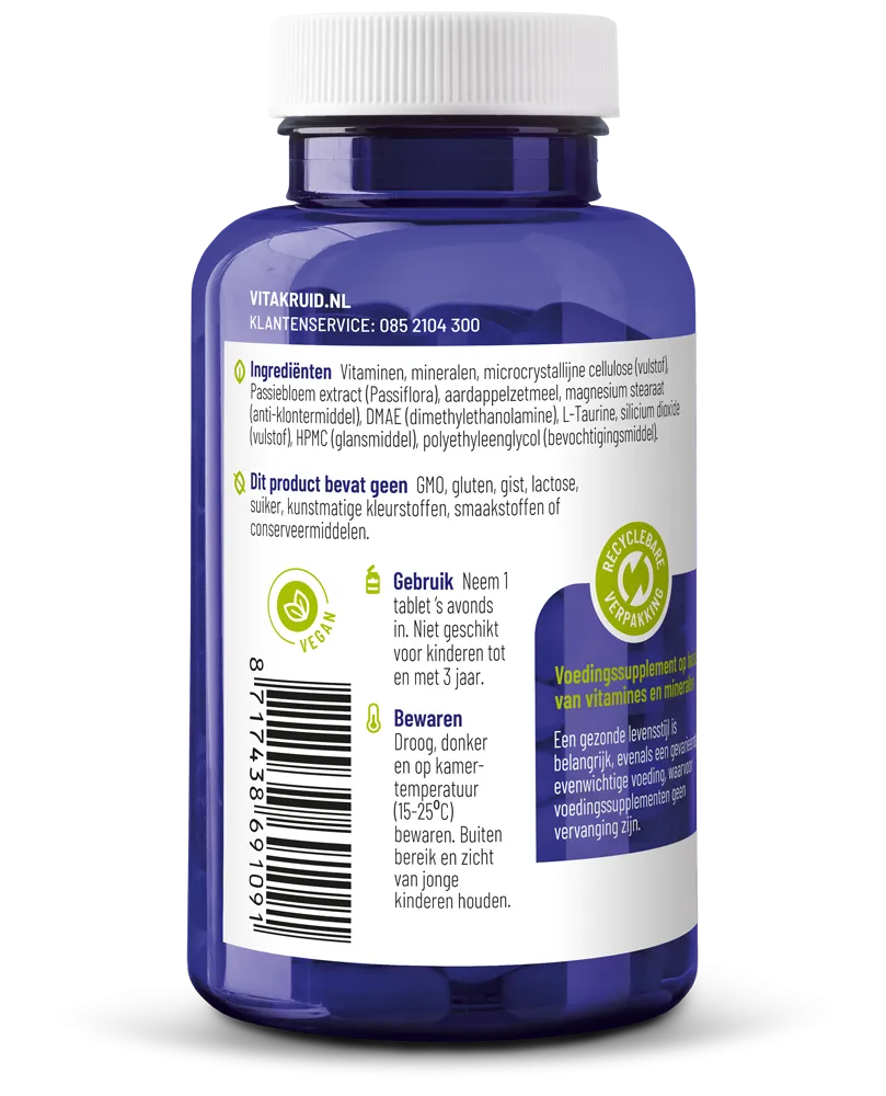 Vitakruid Multi Nacht Vrouw 100% Vegan (90 tabletten)