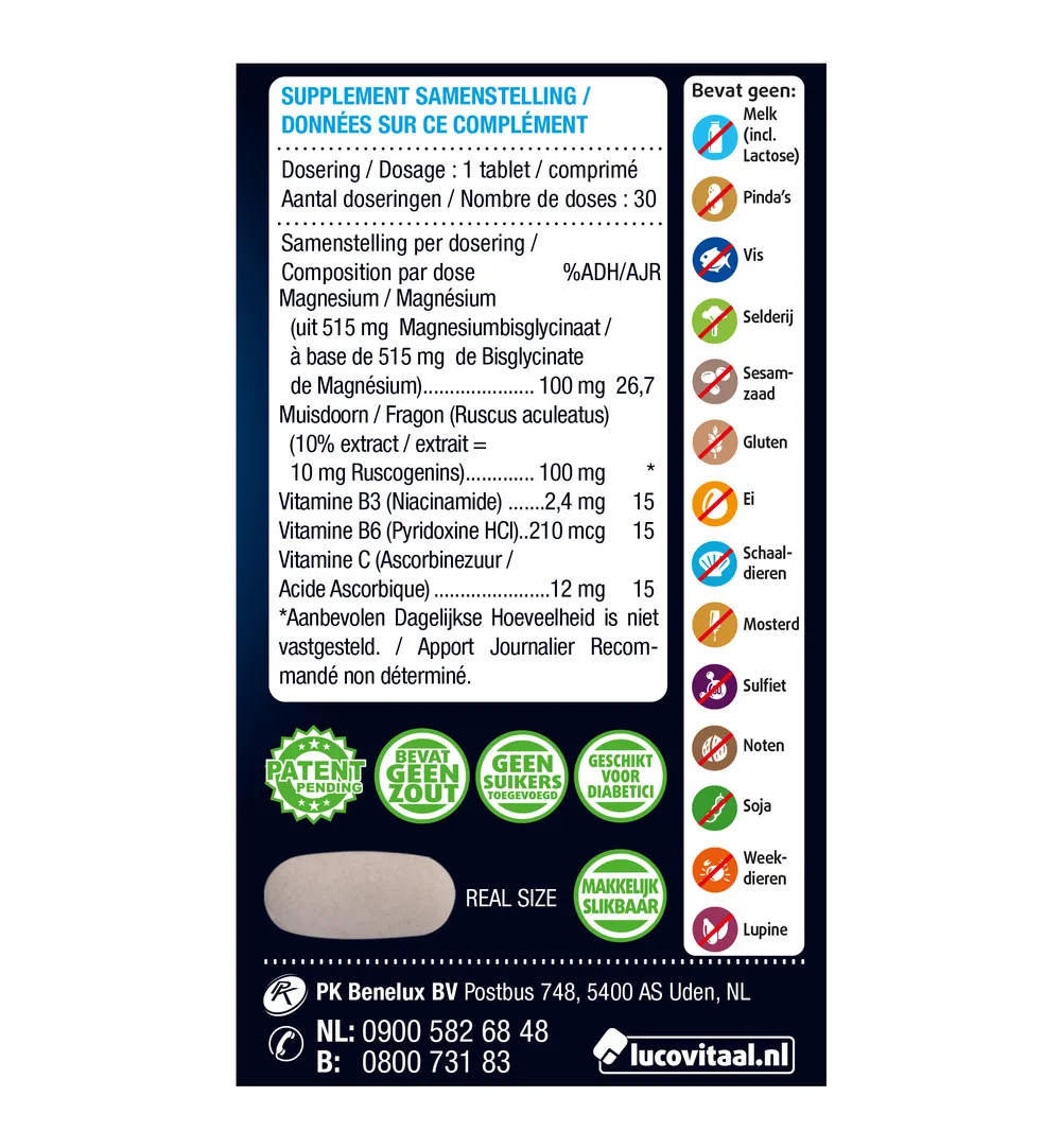 Lucovitaal Magnesium Vermoeide Zware Benen (30 tabletten) - image 2