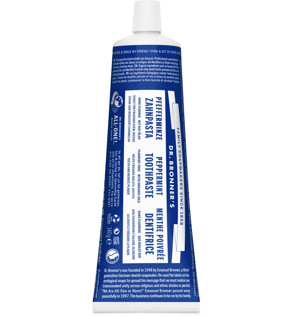 Dr. Bronner's Tandpasta zonder fluor mint (105 ml)