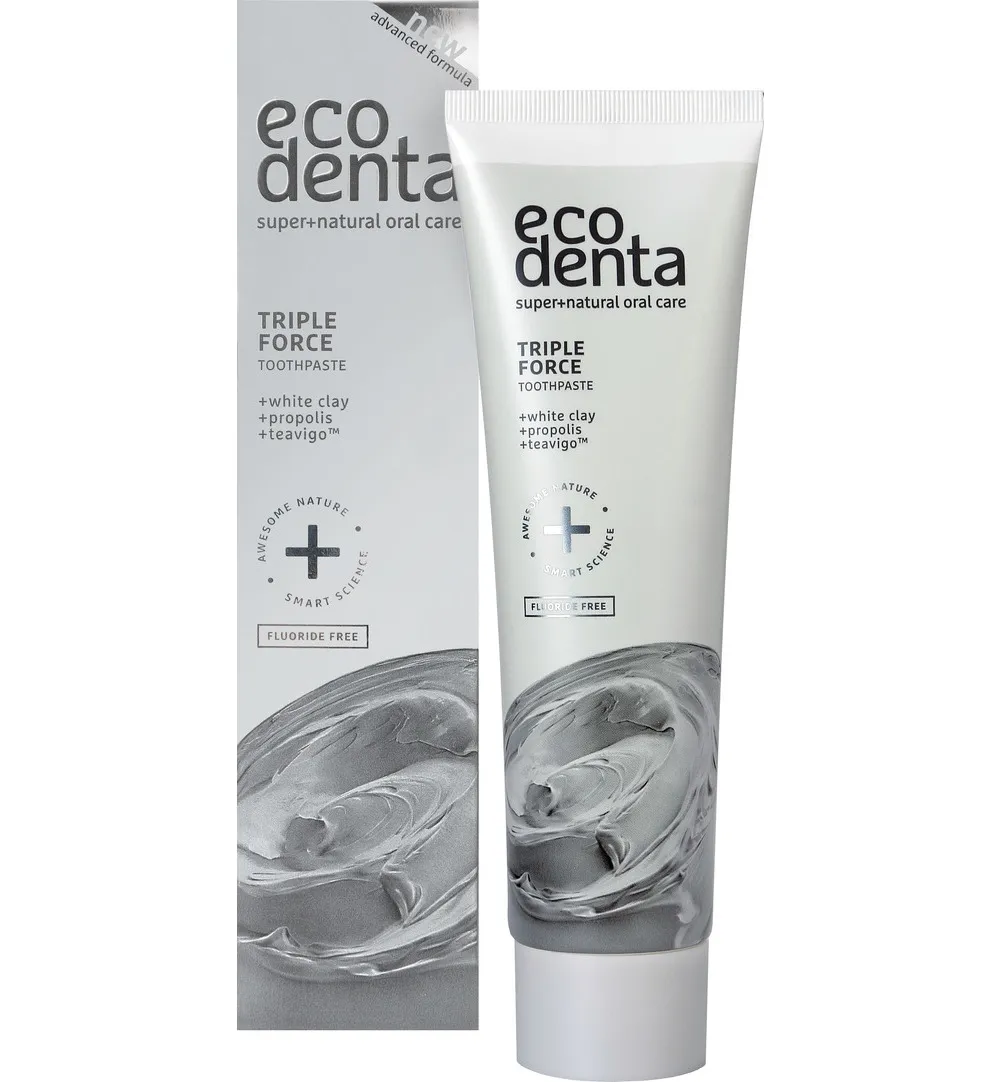 Ecodenta Tandpasta extra triple effect witte klei (100 ml)