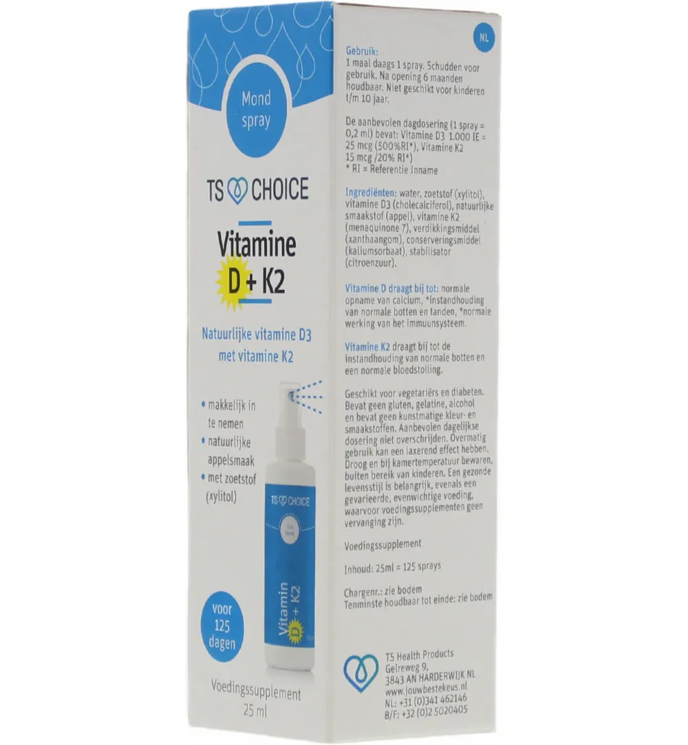 TS Choice Vitaminespray vitamine D3 + K2 (25 ml) - image 2