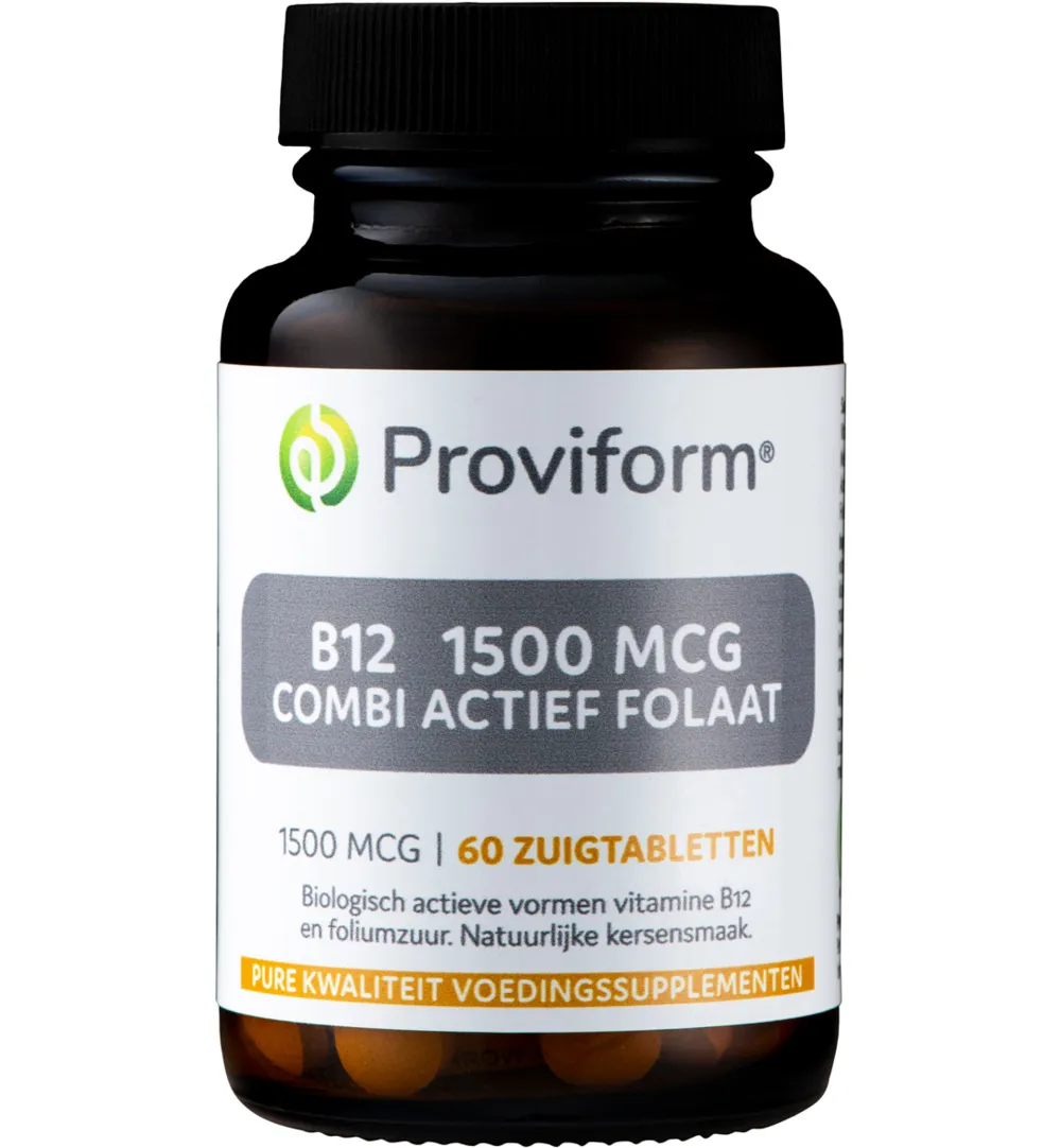 Proviform Vitamine B12 1500 Mcg Combi Actief Folaat (60 Zuigtabletten)