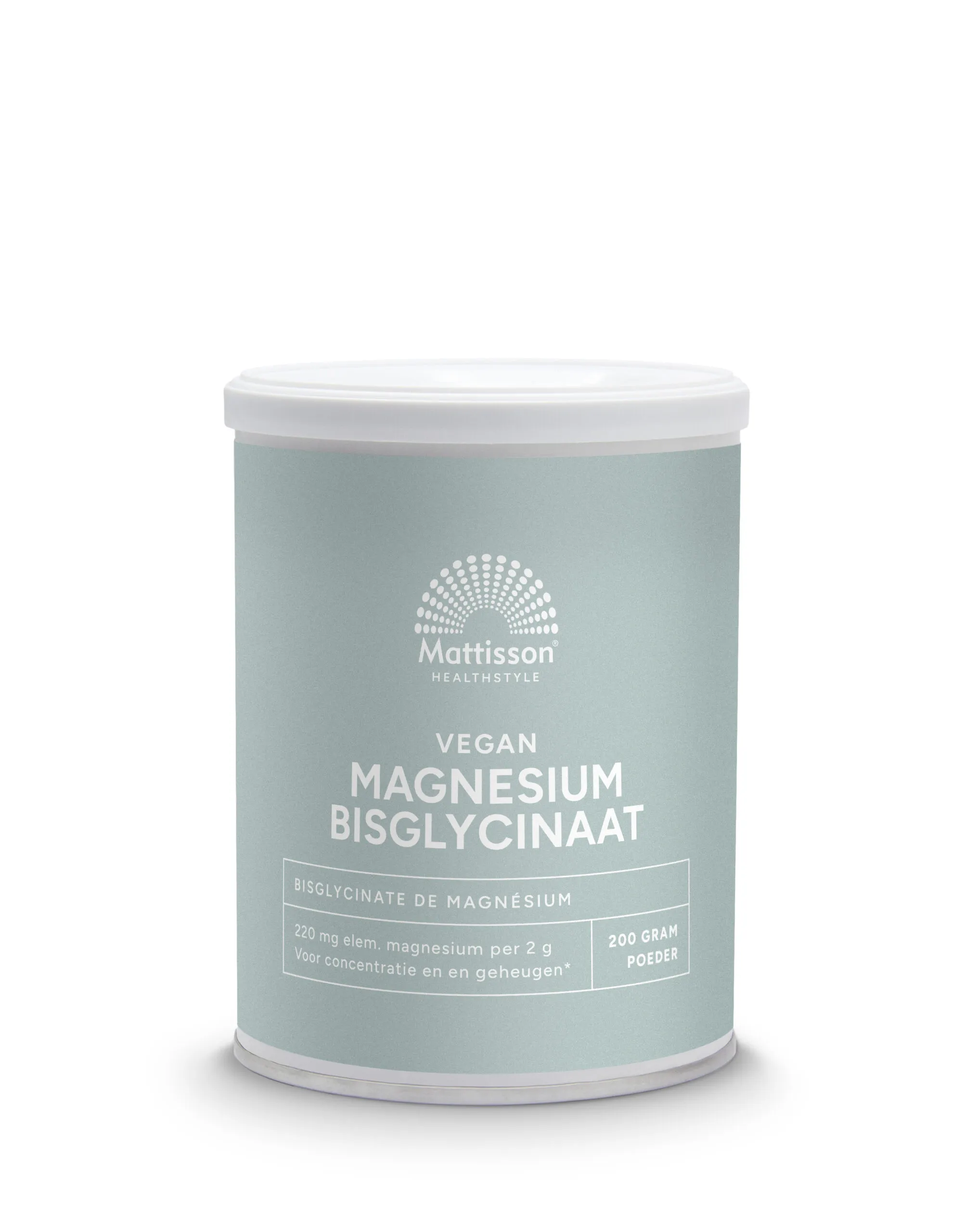 Mattisson Magnesium Bisglycinaat Poeder 11% Elem Magnesium (200 gr)