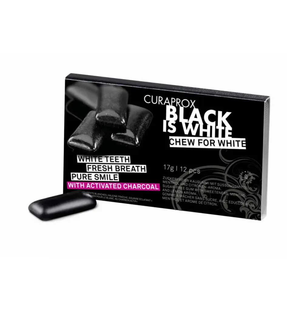 Curaprox Black is white kauwgom (12 stuks)