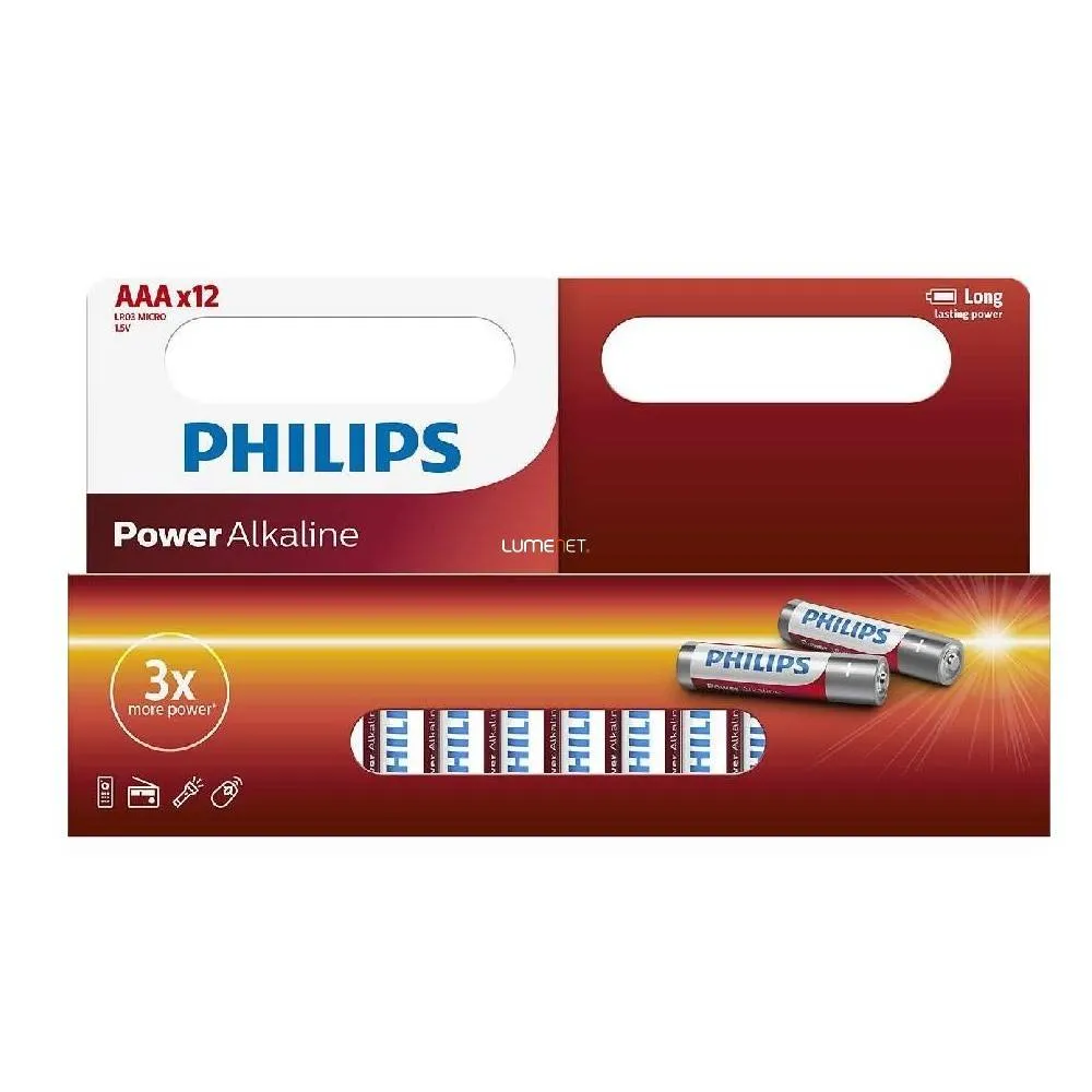 Philips Alkaline Aaa Lr03 (12 stuks)