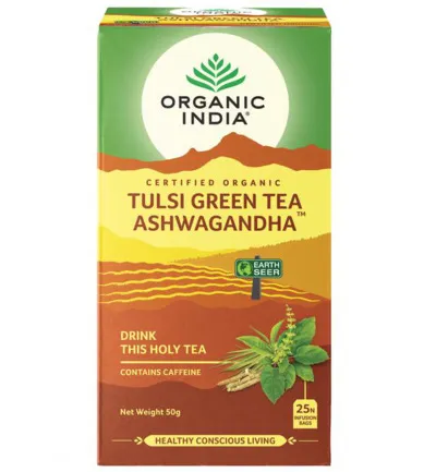 Organic India Tulsigreen Ashwagandha Bio Thee (25 stuks)