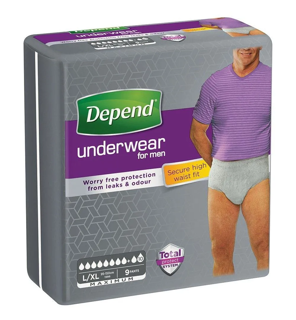 Depend Pants men max maat L/XL 1986 (9 stuks)