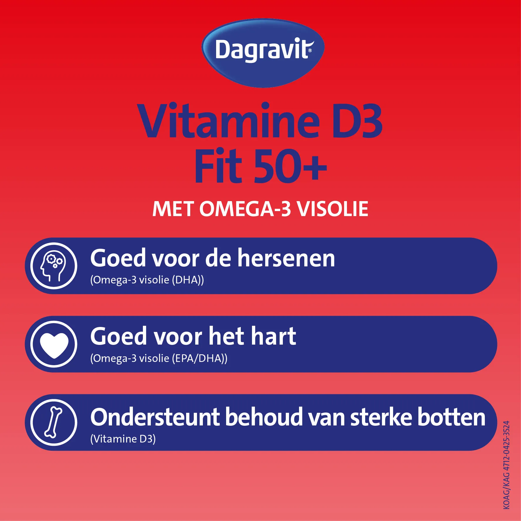 Dagravit Vitaal 50+ Vitamine D + Omega-3 Visolie (90 capsules)