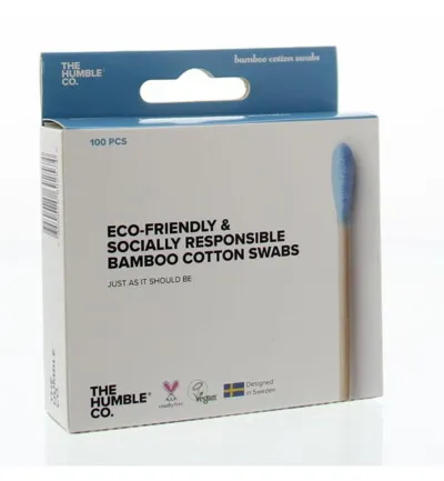The Humble Co. Wattenstaafjes Bamboe Blauw (100 stuks)