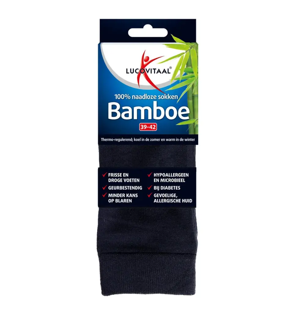 Lucovitaal Bamboe Lange Sokken Blauw 39-42 (1 paar)