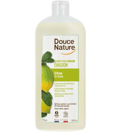 Douce Nature Douchegel & shampoo evasion citroen Silici? bio (1000 ml)