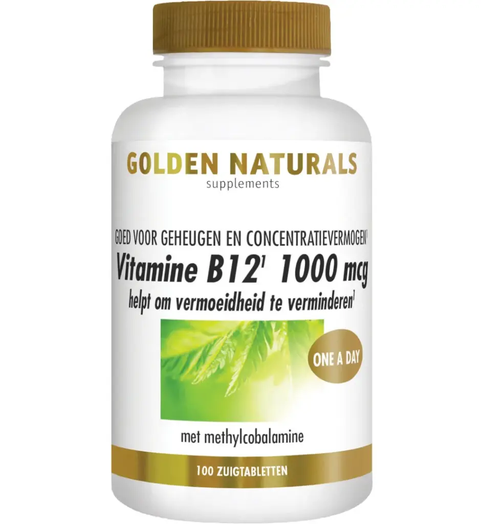 Golden Naturals Vitamine B12 1000 Mcg Vegan (100 Zuigtabletten)