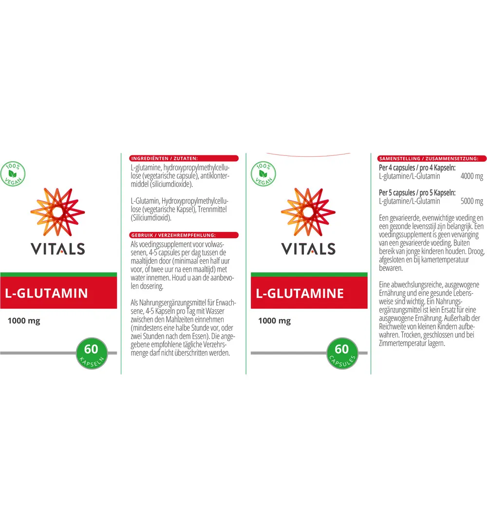 Vitals L-Glutamine 1000mg (60 capsules) - image 3
