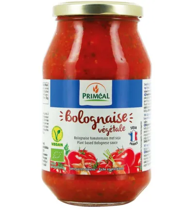 Priméal Bolognese Tomatensaus Vegetarisch Bio (510 gr)