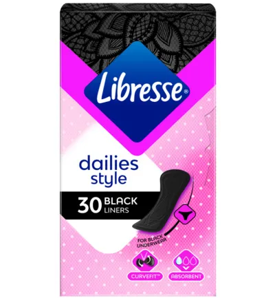 Libresse Inlegkruisjes normaal black (30 stuks)