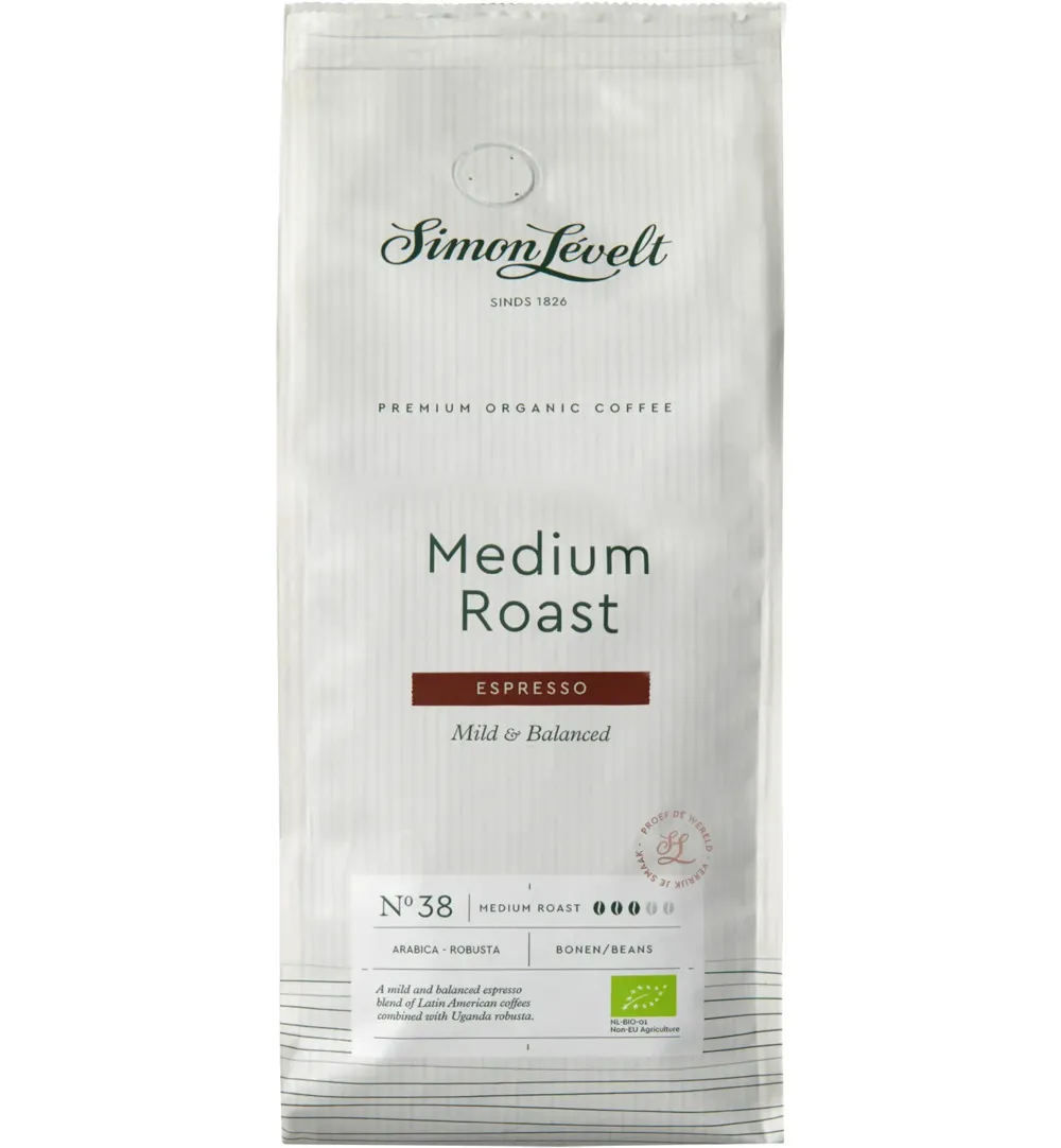Simon Levelt Cafe N38 espresso medium dark roast bio (500 gr)