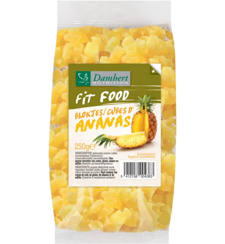 Damhert Fit Food Ananasblokjes (250 gr)