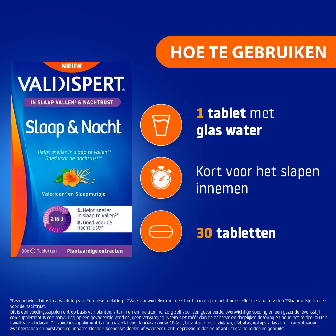 Valdispert Slaap & Nacht Melatonine 5 Htp (30 Tabletten) - image 4