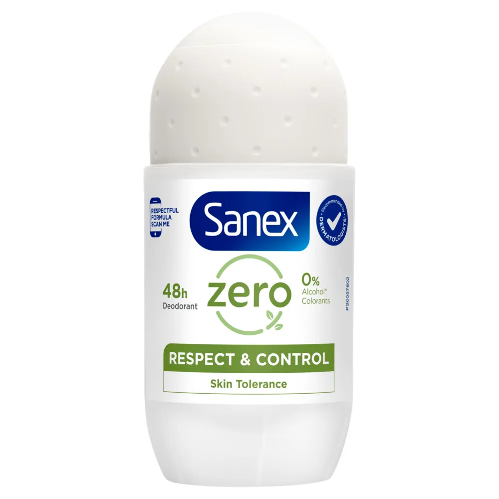 Sanex Deodorant roller zero % respect & control (50 ml)