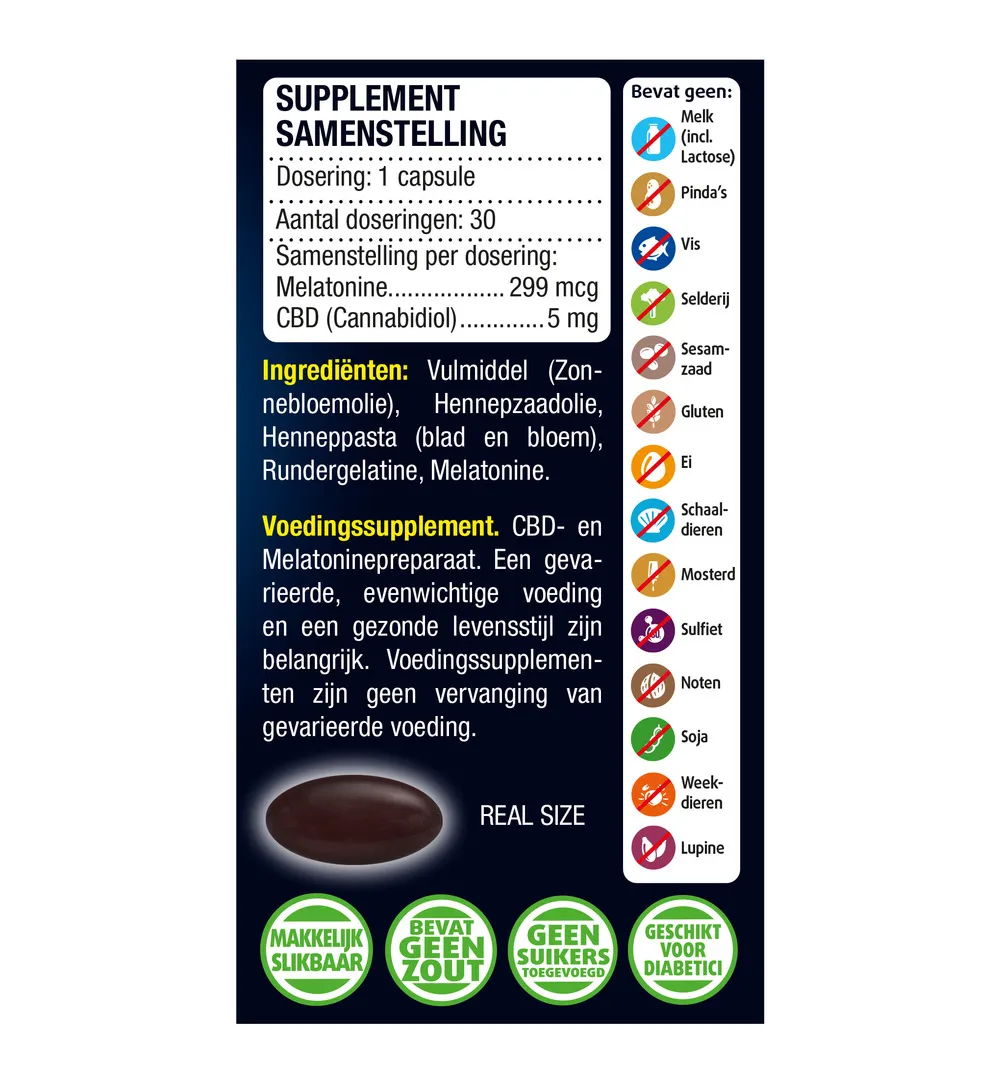 Lucovitaal Melatonine CBD 5Mg (30 capsules) - image 2