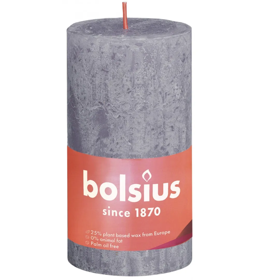 Bolsius Rustiekkaars Shine 130/68 Frosted Lavender (1 stuk)