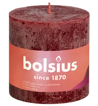 Bolsius Rustiekkaars Shine 100/100 Velvet Red (1 stuk)