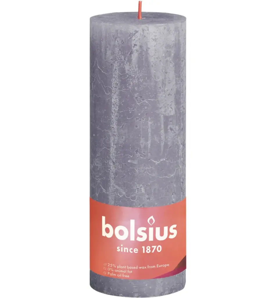 Bolsius Rustiekkaars Shine 190/68 Frosted Lavender (1 stuk)