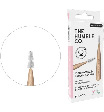 The Humble Co. Interdental borstel 0.40 mm roze (6 stuks)