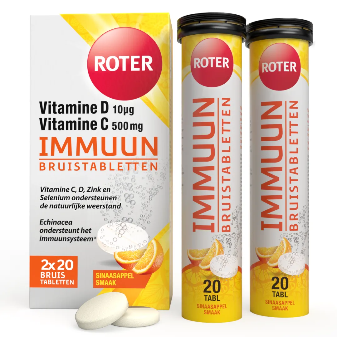 Roter Immuun bruistabletten met Vitamine C & D duopack (20 stuks)