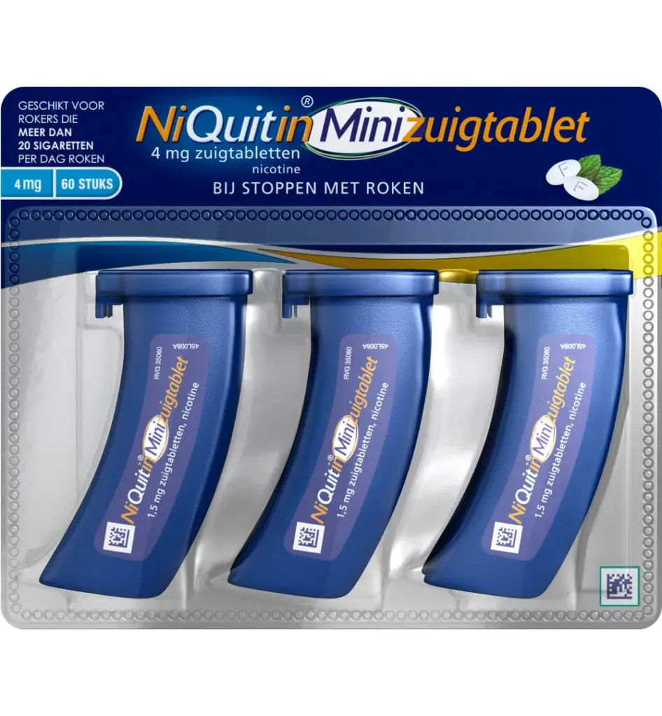 Niquitin Zuigtablet mini mint 4mg (60 zuigtabletten)
