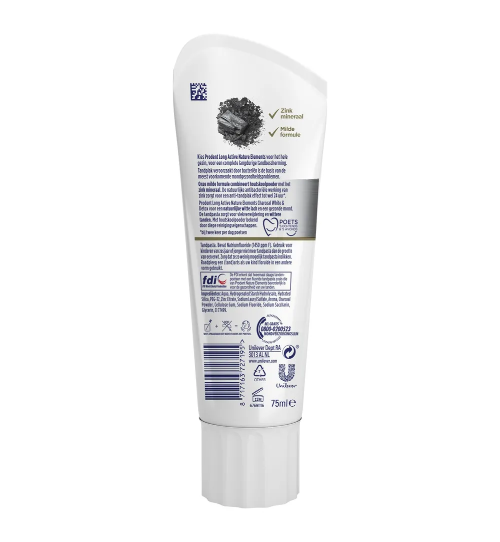 Prodent Tandpasta longactive charcoal (75 ml)