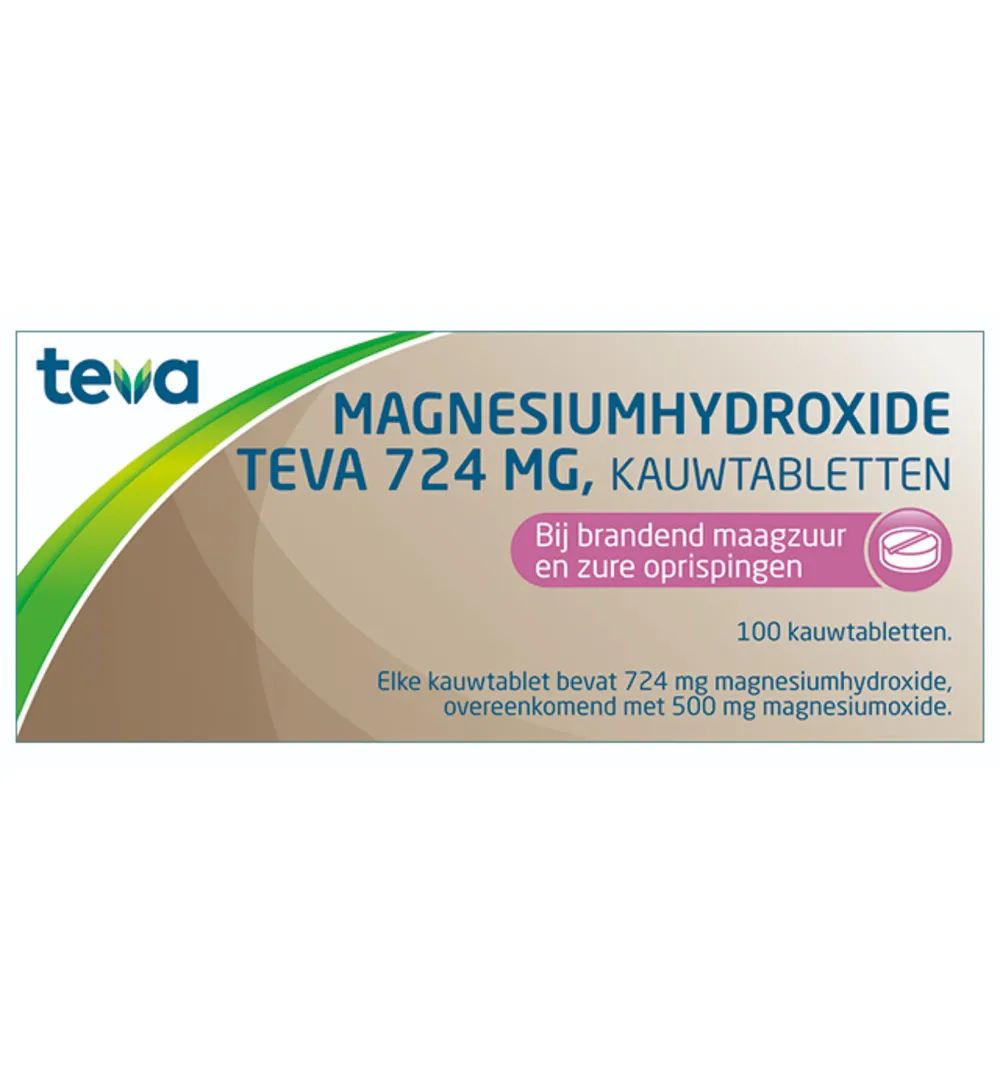 Teva Magnesiumhydroxide 724 mg (100 tabletten)