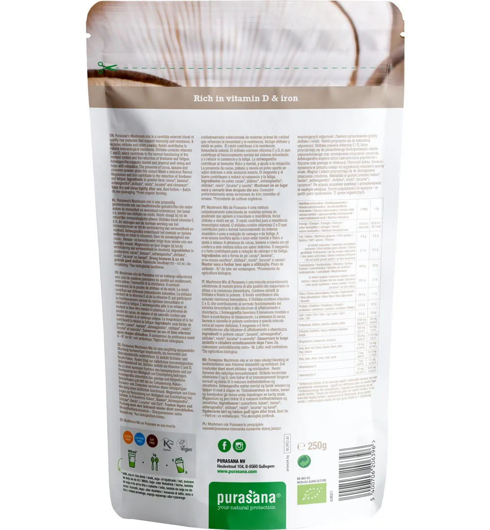Purasana Mushroom Mix 2.0 Vegan Bio (250 gr)