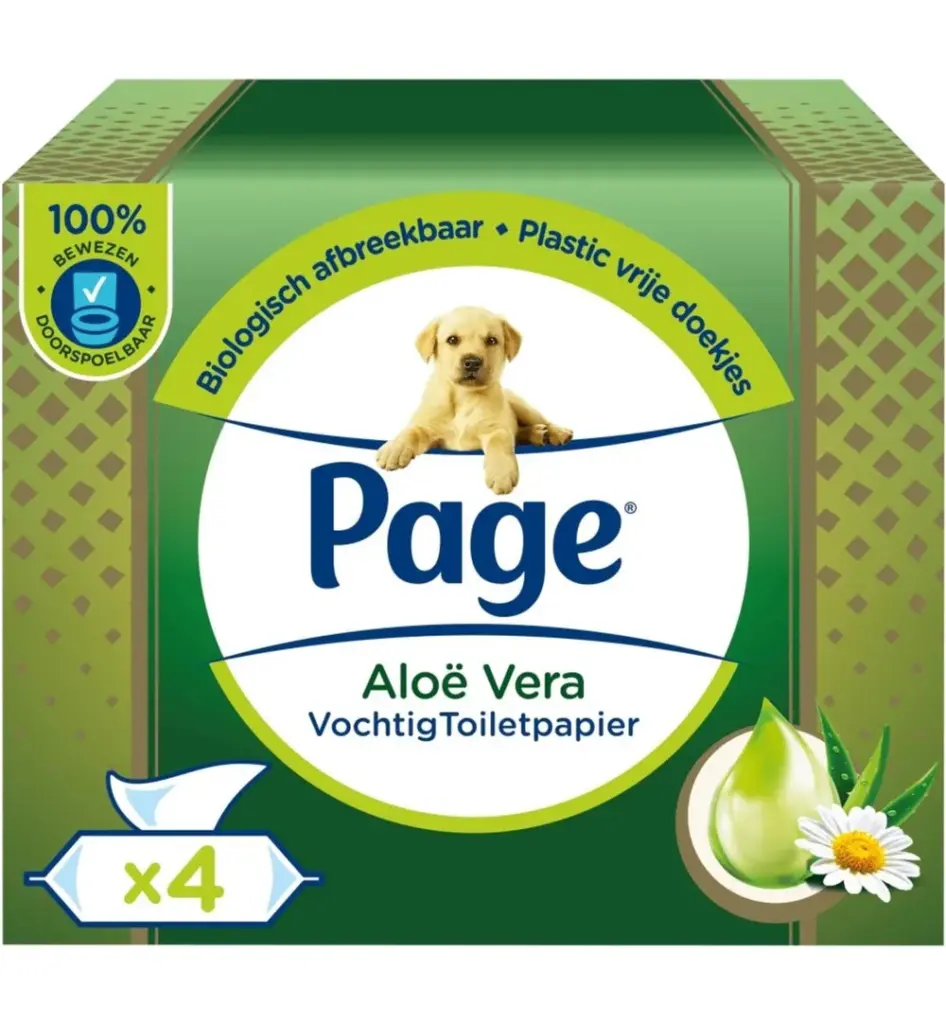 Page Vochtig toiletpapier aloe vera (4 x 38 stuks)
