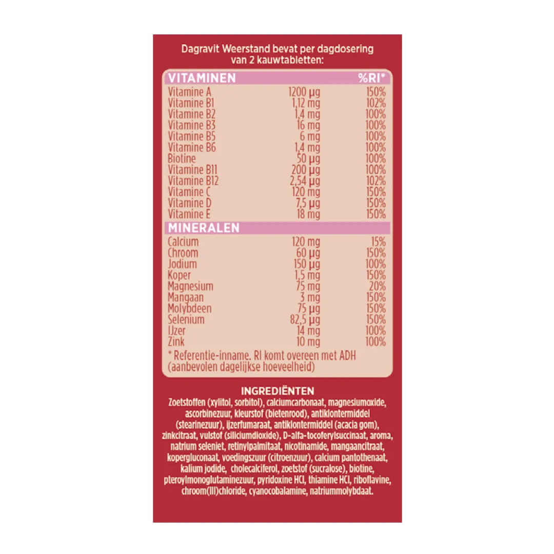 Dagravit Weerstand Suikervrij (60 kauwtabletten) - image 5
