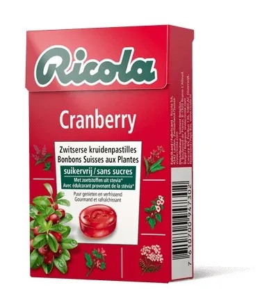 Ricola Cranberry suikervrij doosje (50 gr)