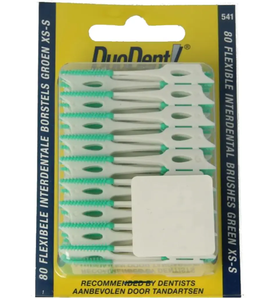 Duodent Duodent flexibele interdentale borstels xs-sgroen (80 stuks)
