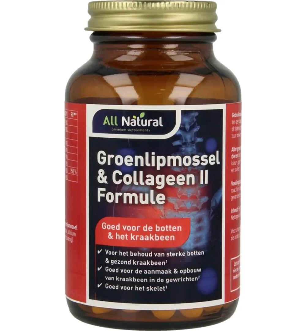 All Naturalgroenlipmossel & Collageen Ii F (60 tabletten)
