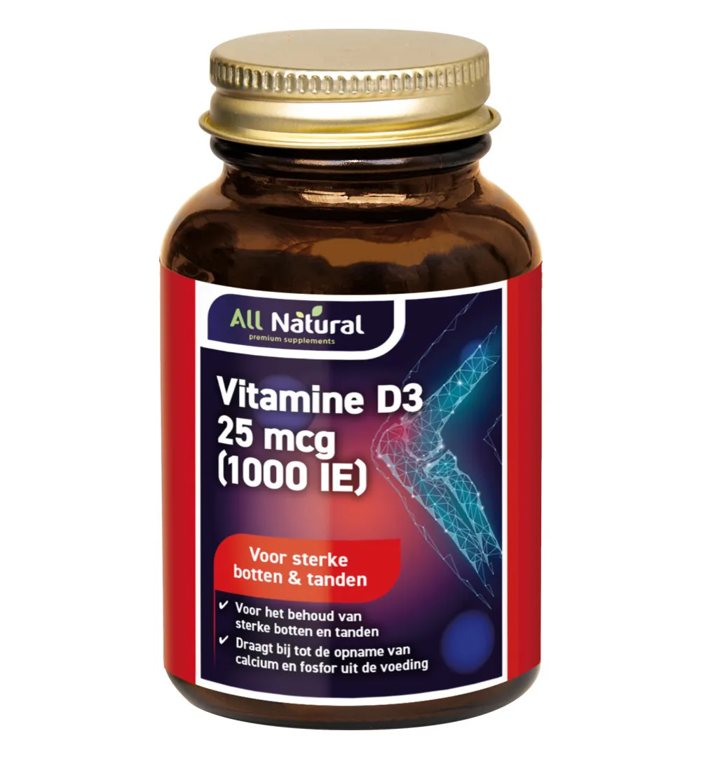 All Natural Vitamine D3 25mcg (90 capsules)