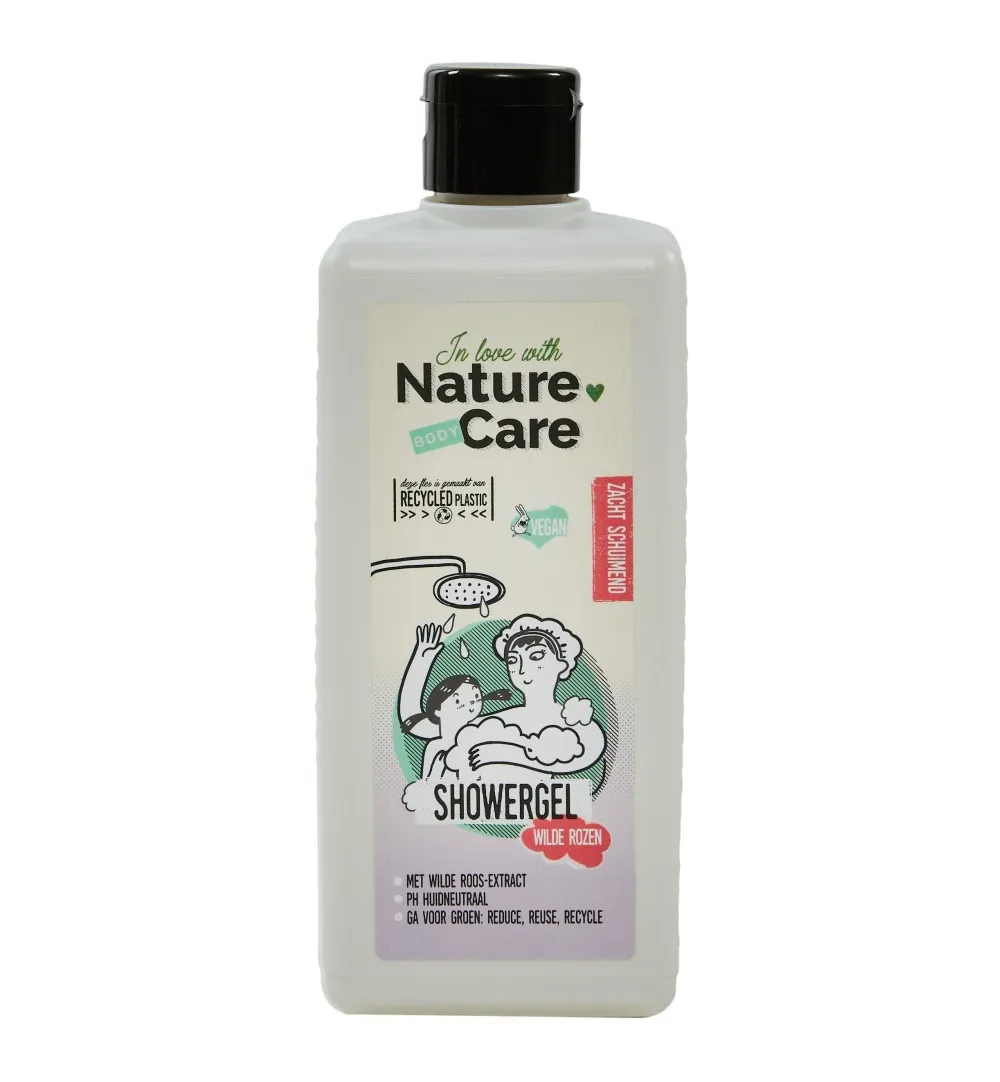 Nature Care Showergel wilde rozen (500 ml)