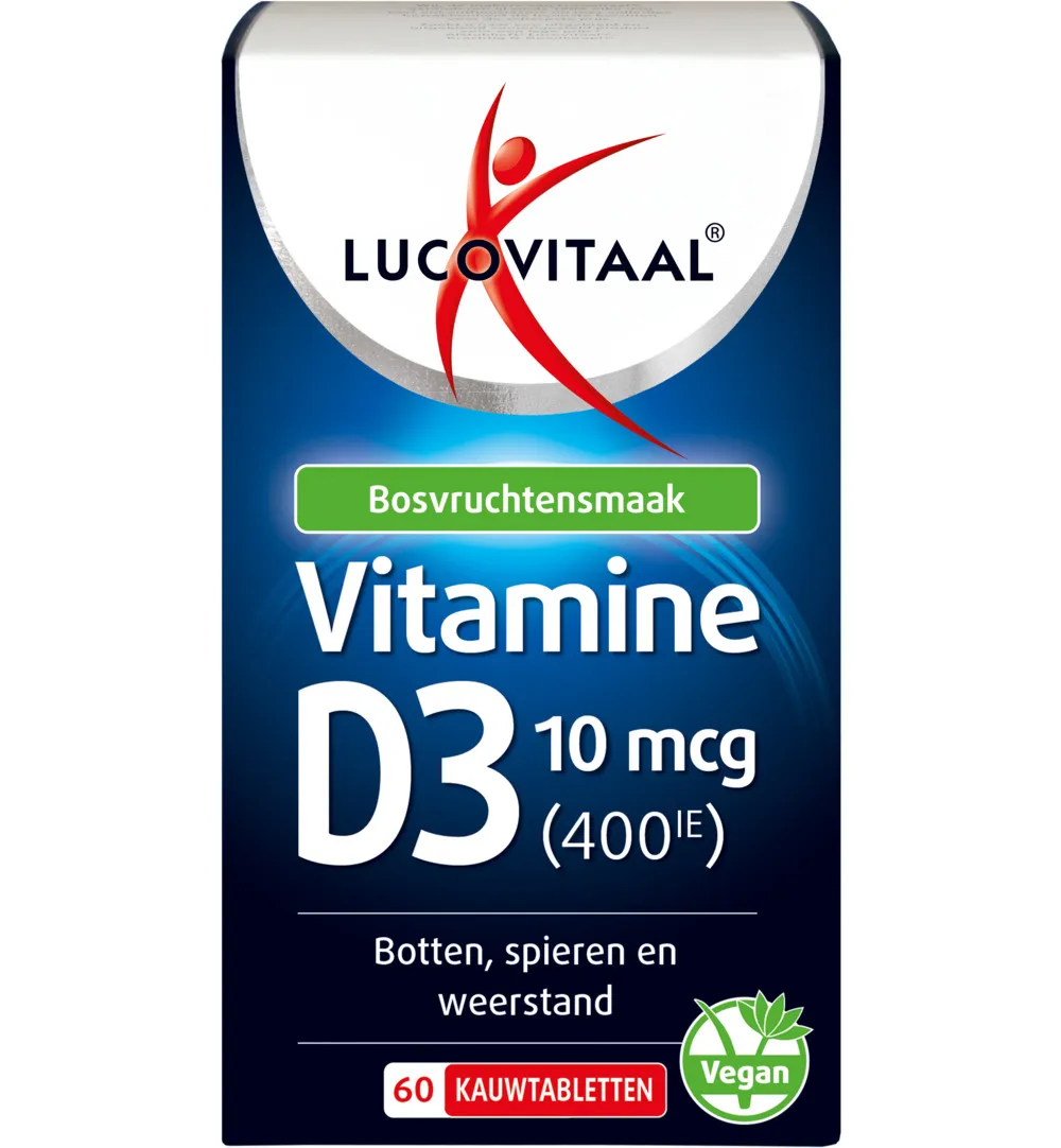 Lucovitaal Vitamine D3 10mcg (60 kauwtabletten)