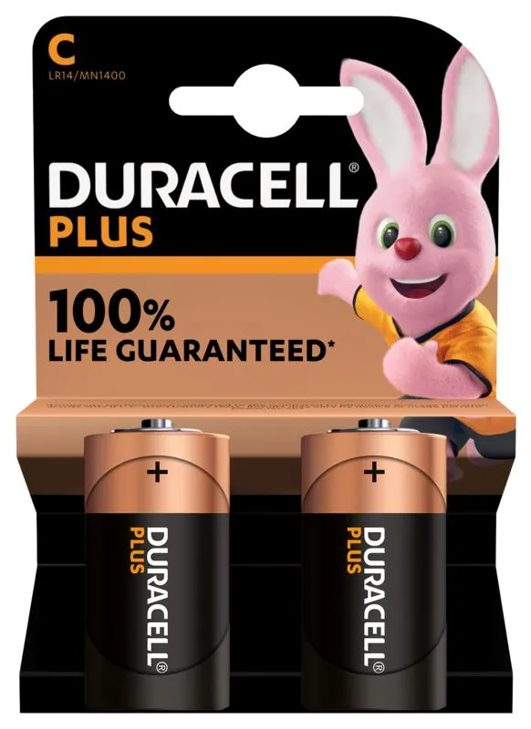 Duracell Alka plus C (2 stuks)
