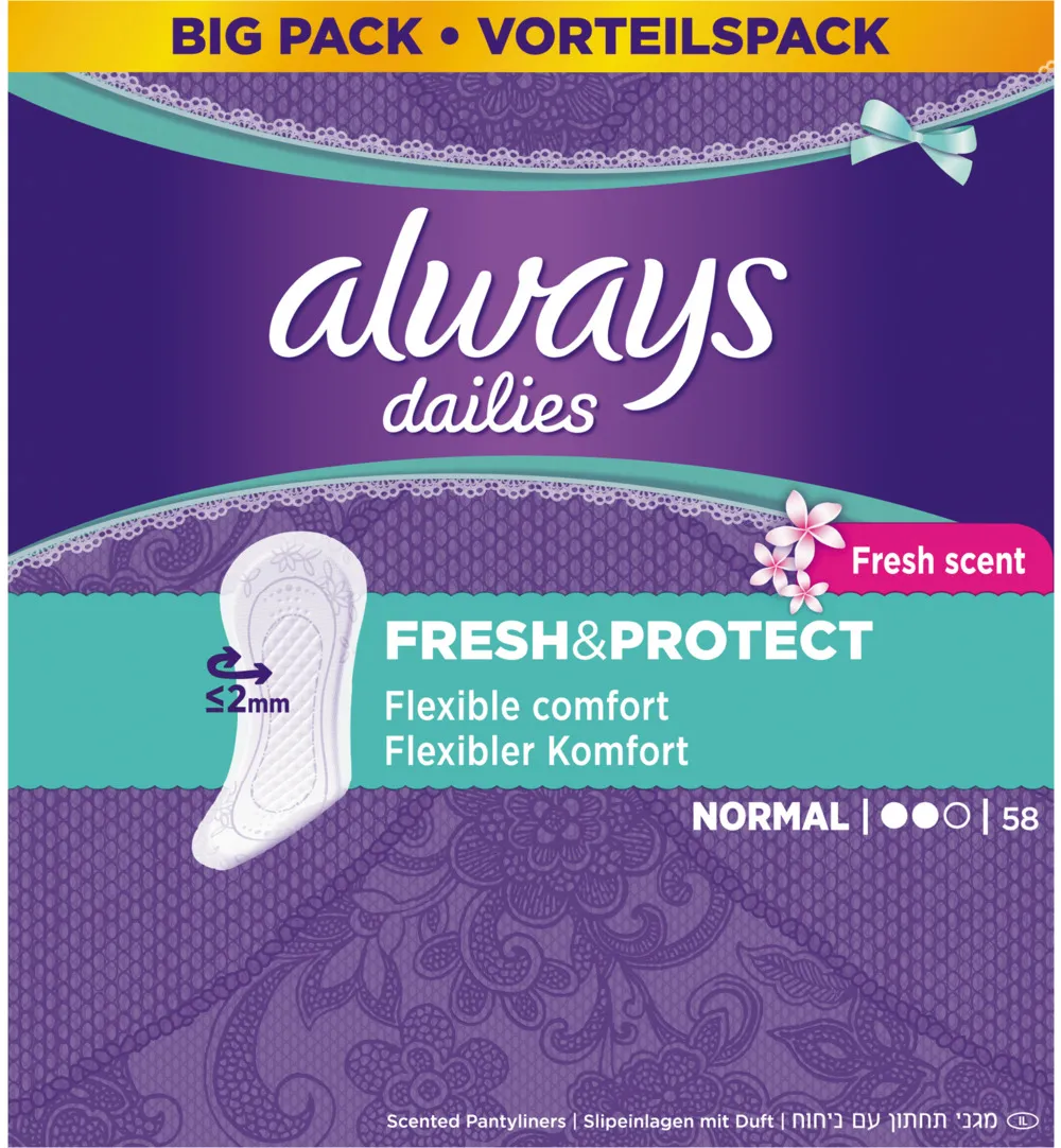 Always Inlegkruisje fresh normaal (58 stuks)