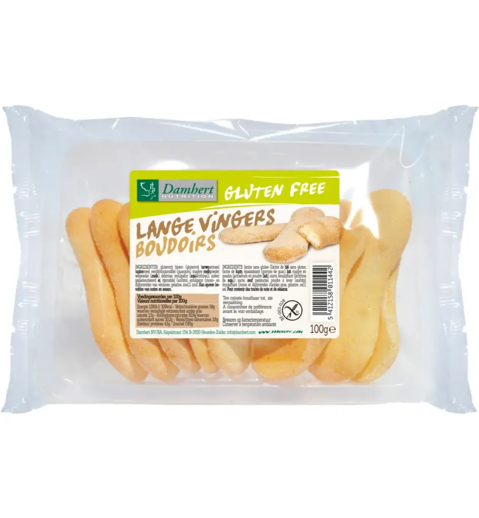 Damhert Lange vingers koekje glutenvrij (100 gr)