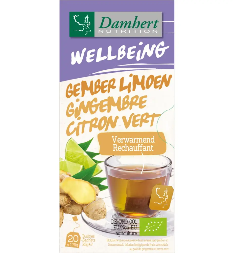 Damhert Tea Time Gember Limoenthee Bio (20 stuks)