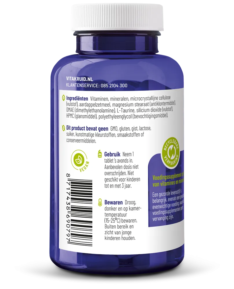 Vitakruid Multi Nacht Mama 100% Vegan (90 tabletten)