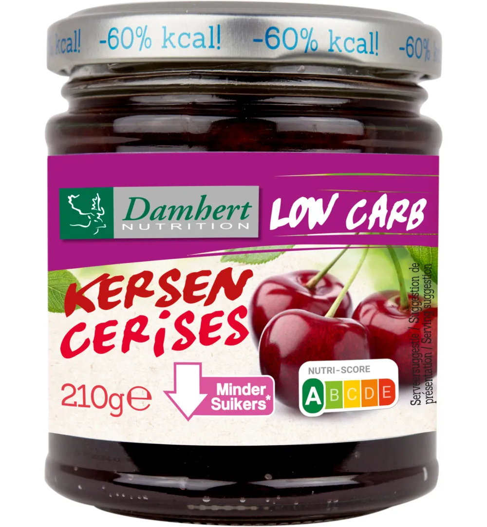 Damhert Dieetconfituur kers (210 gr)